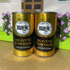 2 Pack Magic Fragrant Shaving Powder, Stop Razor Bumps, Depilatory,4.5oz Per Can